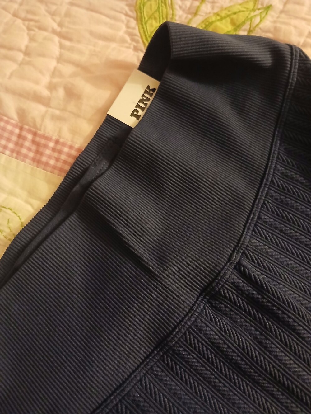 Nwt Navy Pink Victoria Secret Seemless Cable Knit Flare Leggings - Picture 4 of 6